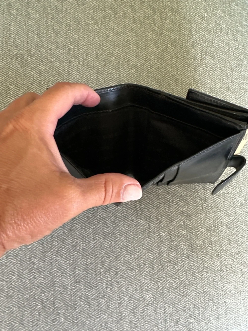 Vintage Burberry Nova Check Black Leather Wallet